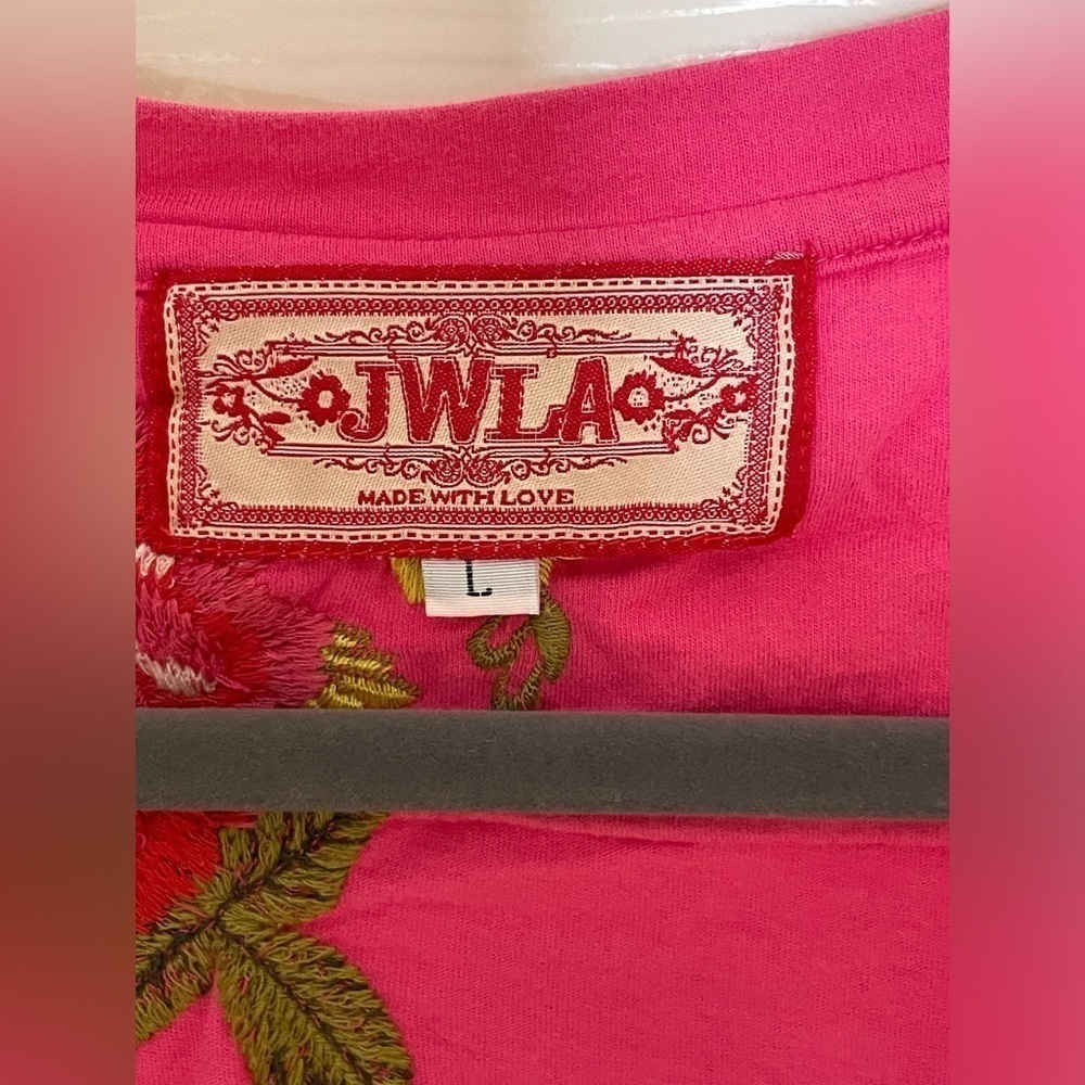 Johnny Was Floral Embroidered Cotton Jersey T-Shirt Large - Picture 10 of 11